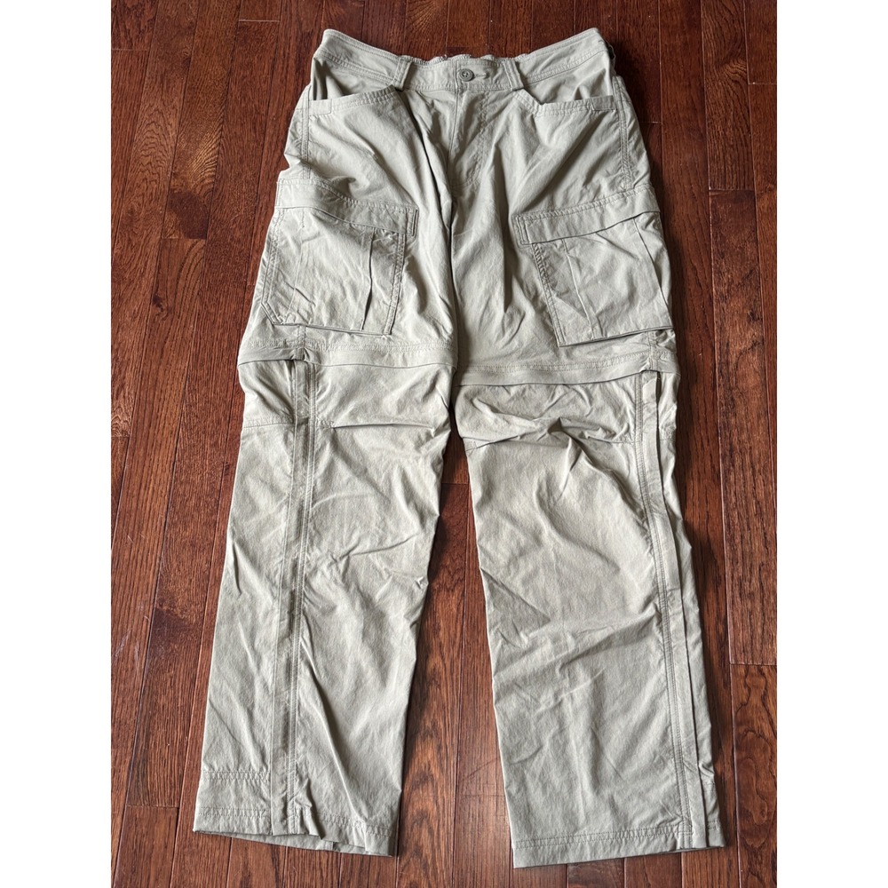 REI Co-op Sahara Convertible Pants Men 32x32 Khaki Hiking Zip Off Cargo UPF 50